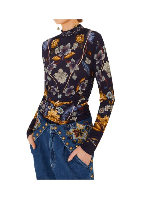 Top a fiori con riches FARM Rio | 36899426051 GOLDENNATURE NAVYBLUE